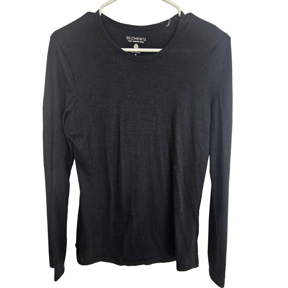 Segments Womens Black Merino Wool Bae Layer Shirt S Gorpcore Outdoor Trail Ski